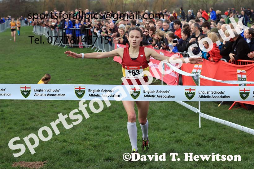 Intermediate Girls 2024 English Schools Cross Country Champs., Pontefract, March 16th.  Photo: David T. Hewitson/Sports for All Pics